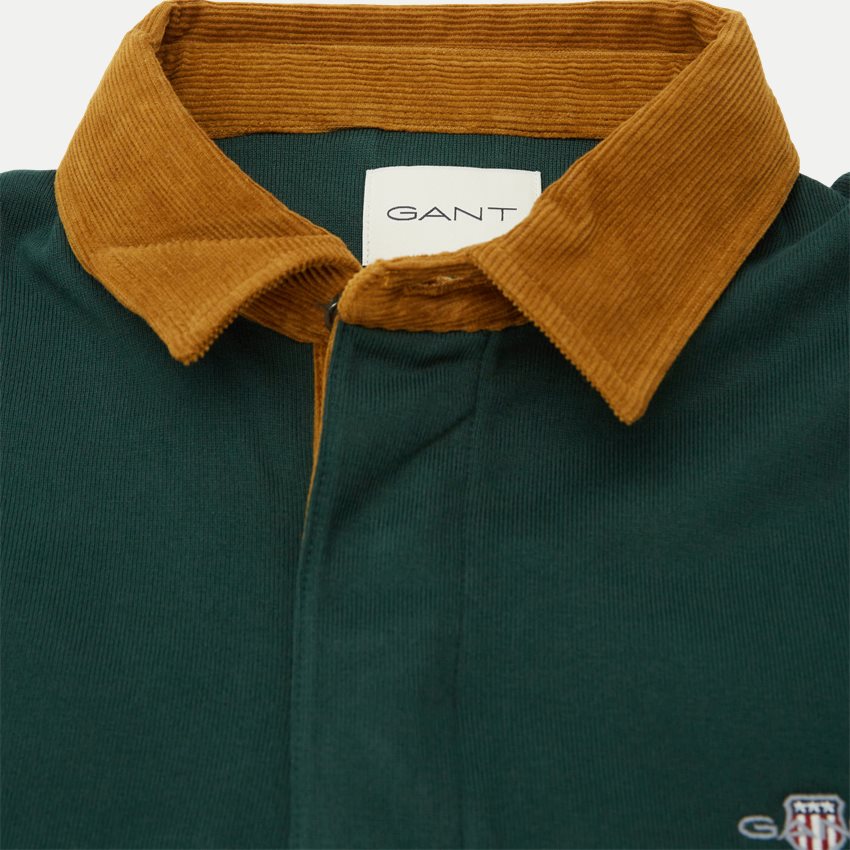 Gant Sweatshirts CORDUROY COLLAR HEAVY RUGGER 2005123 TARTAN GREEN